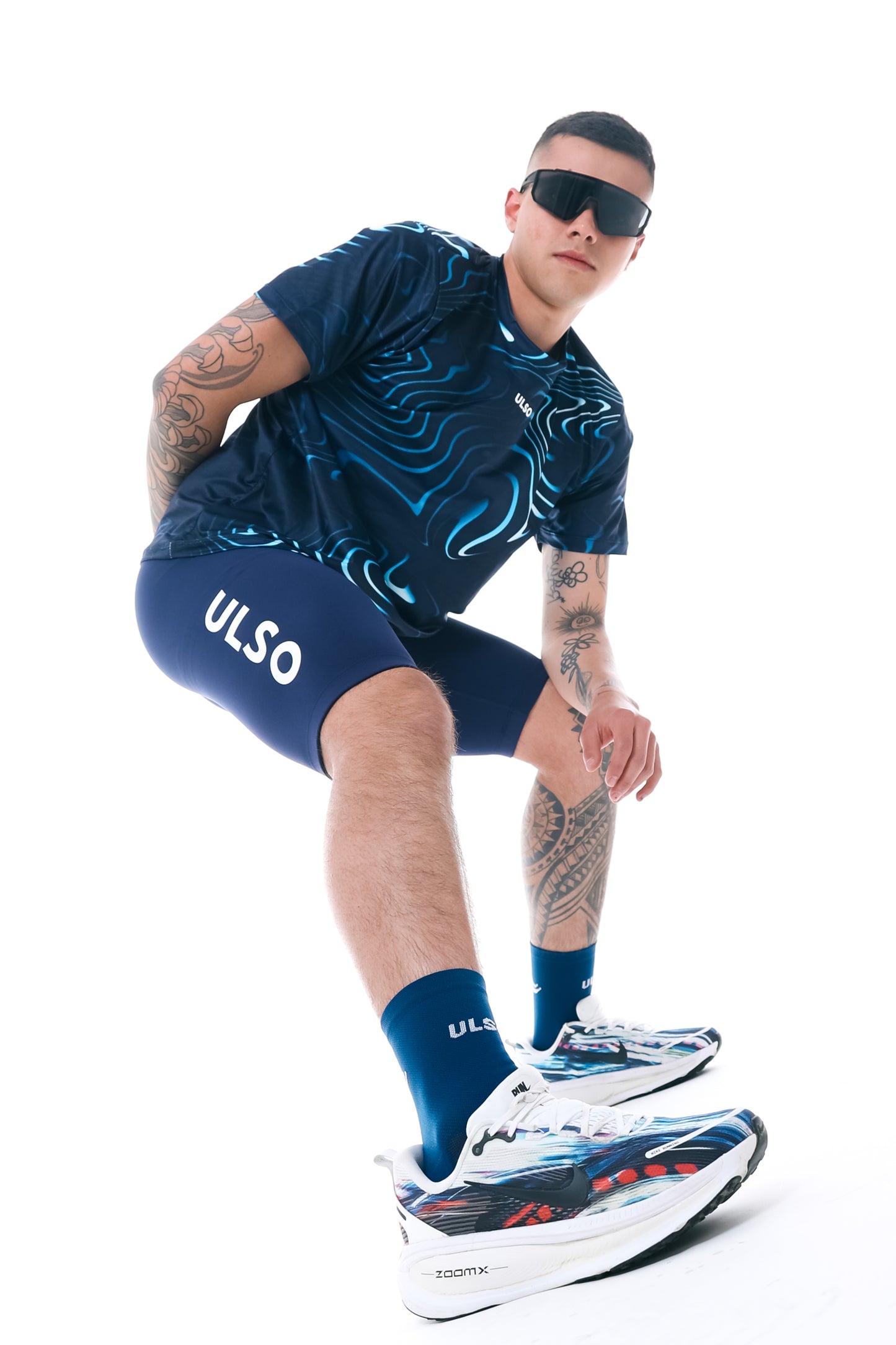 MEN'S BLUE PERFORMANCE LYCRA - 2 pockets