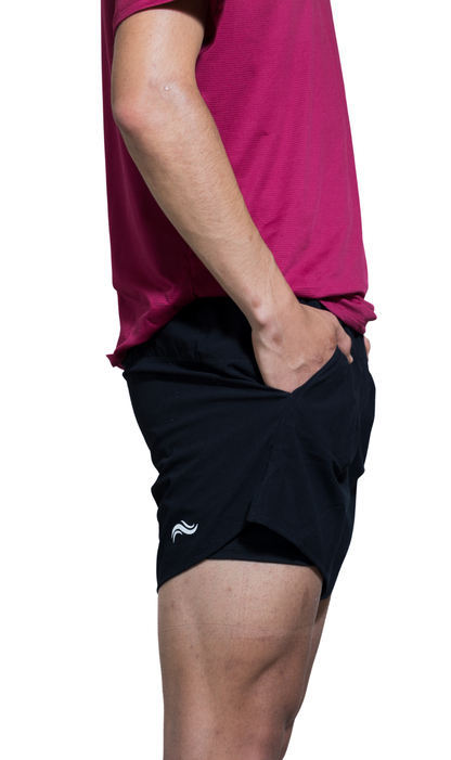 PANTALONETA CON SHORT HOMBRE NEGRA - 5 BOLSILLOS