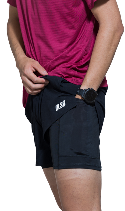 PANTALONETA CON SHORT HOMBRE NEGRA - 5 BOLSILLOS