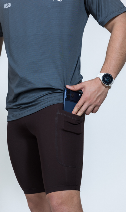 SHORT HOMBRE PERFORMANCE CAFE - 6 BOLSILLOS