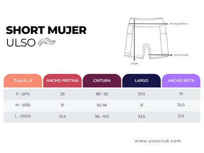 SHORT MUJER PERFORMANCE VINO TINTO - 2 BOLSILLOS